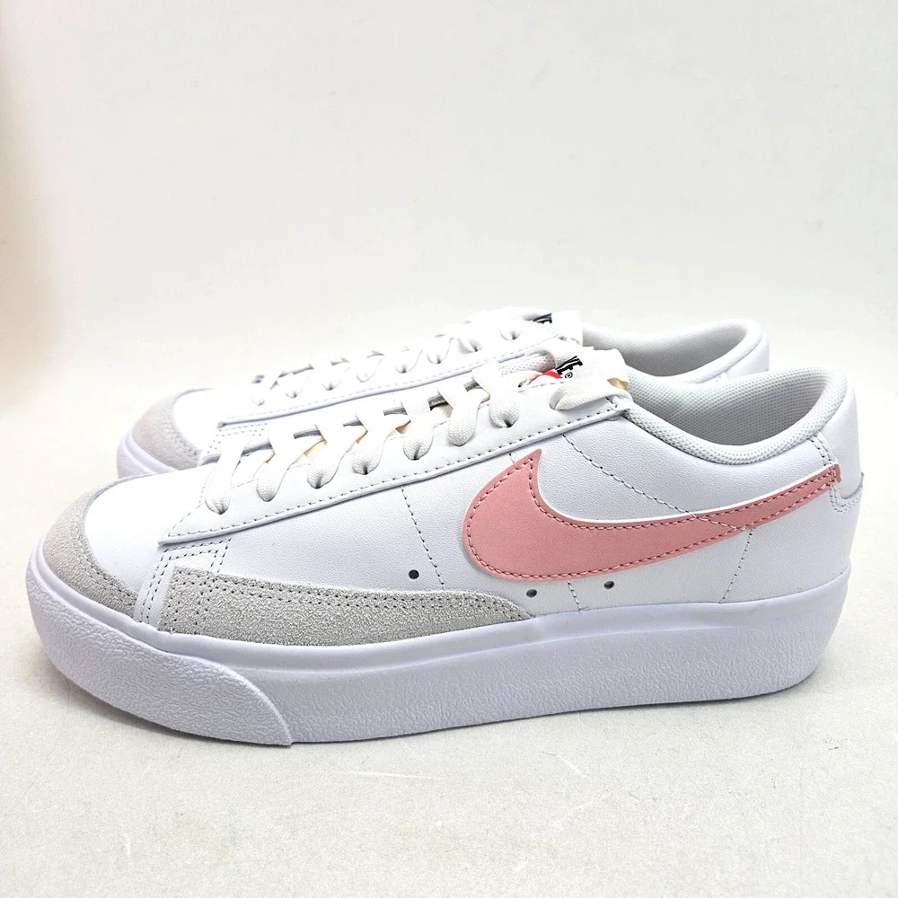 Nike Blazer Platform Low Womens 8.5 White Pink Glaze walking‎ shoes US Size